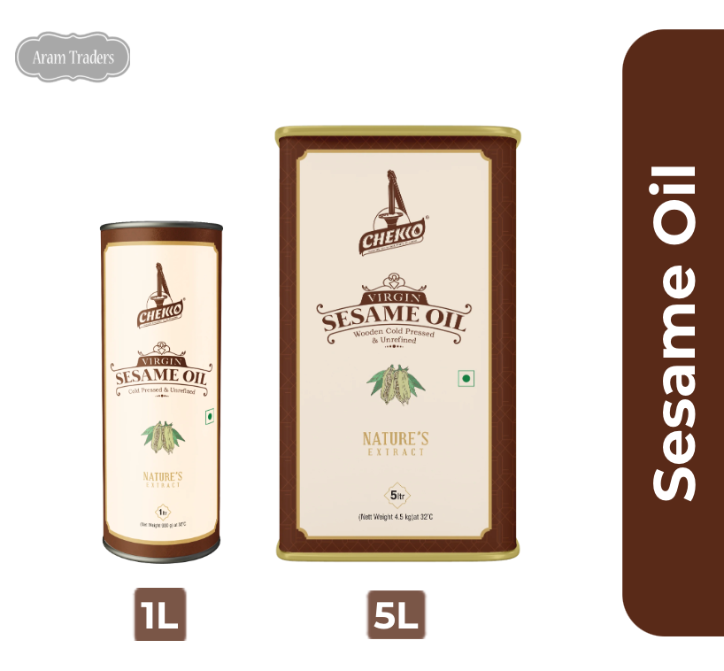 Sesame Oil (Chekko - Wooden Cold pressed Virgin Oil) – Aram