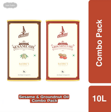 Load image into Gallery viewer, 10 Litre Combo Pack - Chekko Cold Pressed Virgin Sesame Oil 5L & Groundnut Oil 5L