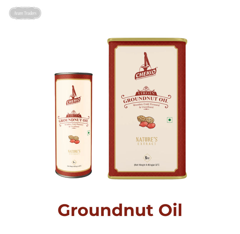 Groundnut [Peanut] Oil (Chekko - Wooden Cold pressed Virgin Oil) – Aram ...