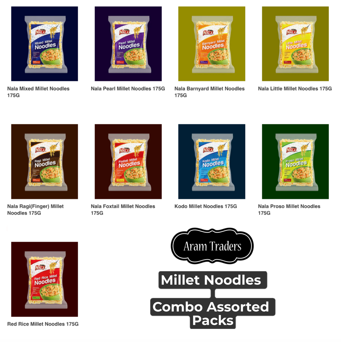 Millet Noodles Combo Assorted Packs [5 Any Millet Noodles] – Aram ...