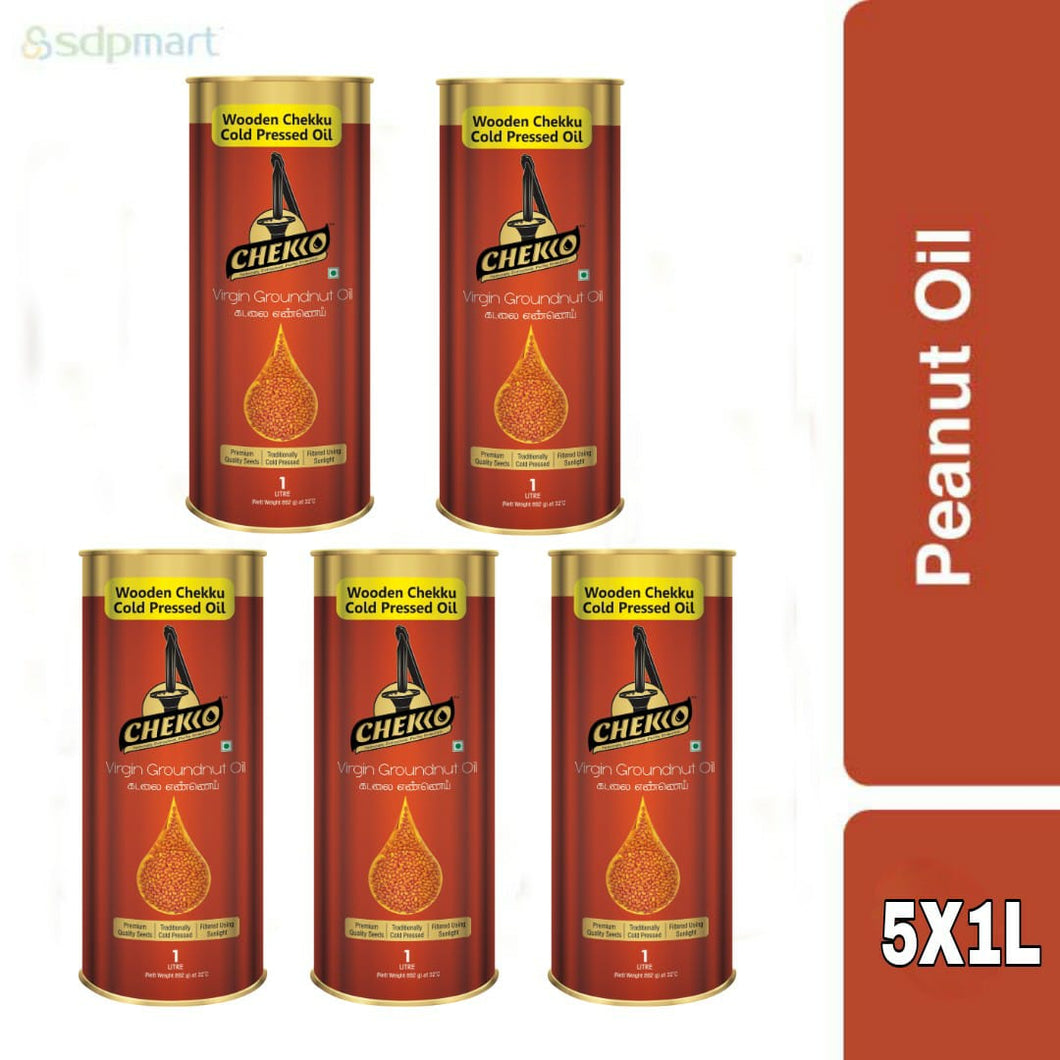 5 Litre Combo Pack - Chekko Cold Pressed Virgin Groundnut Oil 5 X 1L